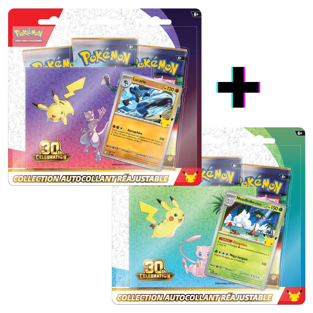 Item 30e Anniversaire - Lot de 2 Tripacks Collection Autocollant - Pokémon - FR