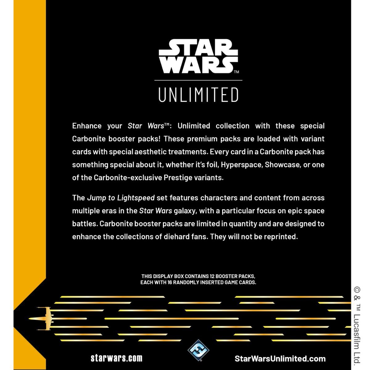Boite de 12 Boosters Carbonite - Star Wars Unlimited - EN - Jump to Lightspeed - SWU4