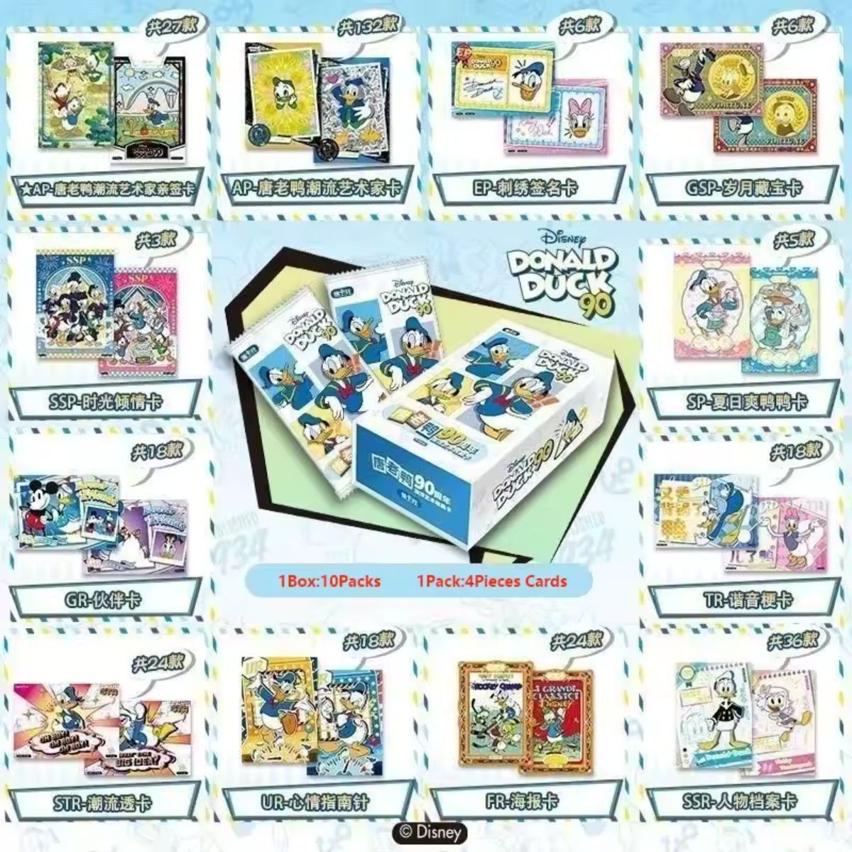 CardFun - Boîte de 10 Boosters - Disney : Donald Duck 90e Anniversaire - CH