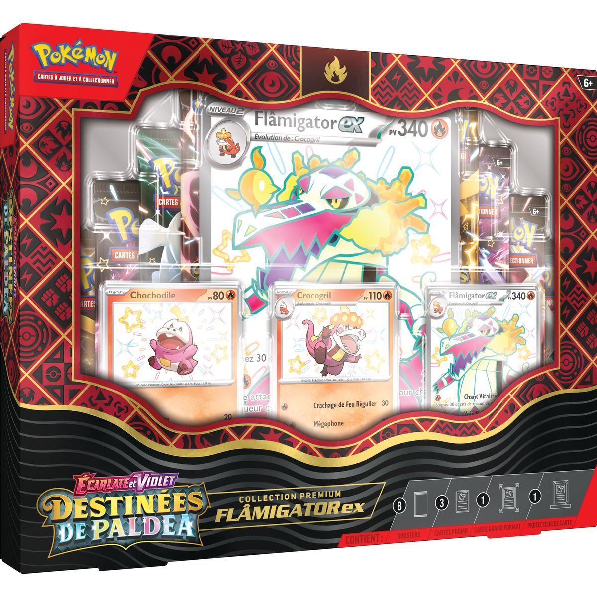 Item Coffret Collection Premium - Destinées de Paldea - Flâmigator EX - FR - [SV4.5][EV4.5] - Pokémon