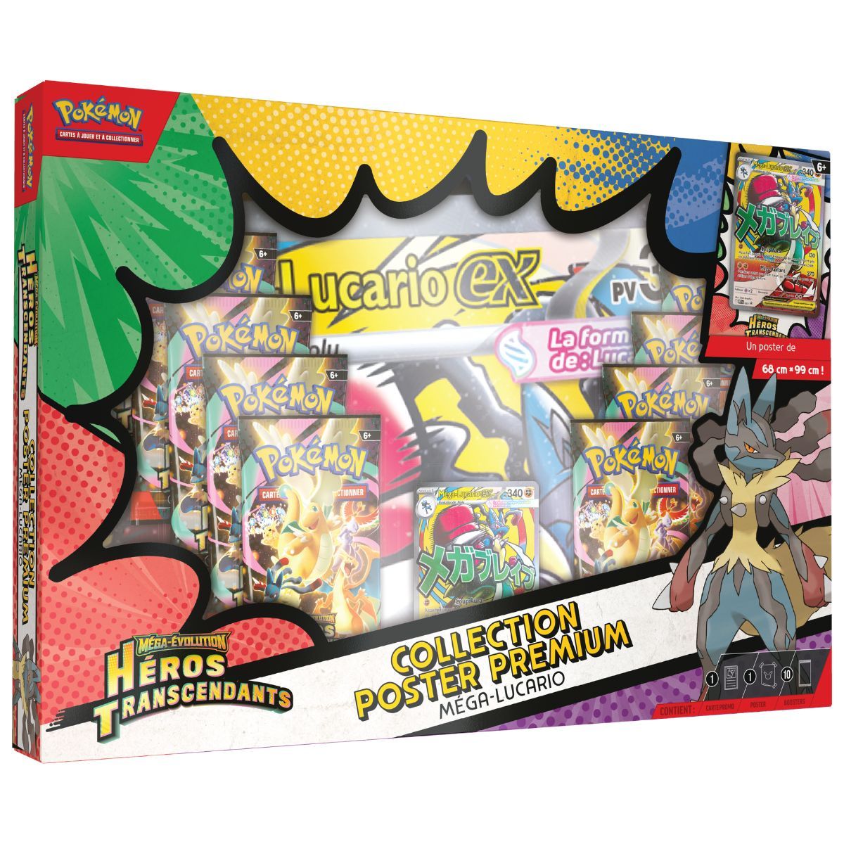 Coffret - Méga-Lucario - Premium Collection Poster - Héros Transcendants - FR - Pokémon [ME2.5]