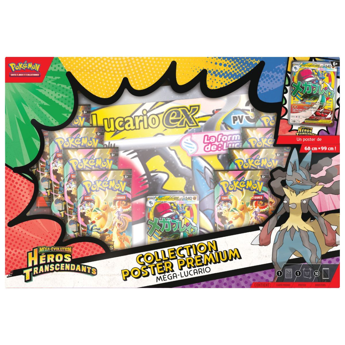 Coffret - Méga-Lucario - Premium Collection Poster - Héros Transcendants - FR - Pokémon [ME2.5]