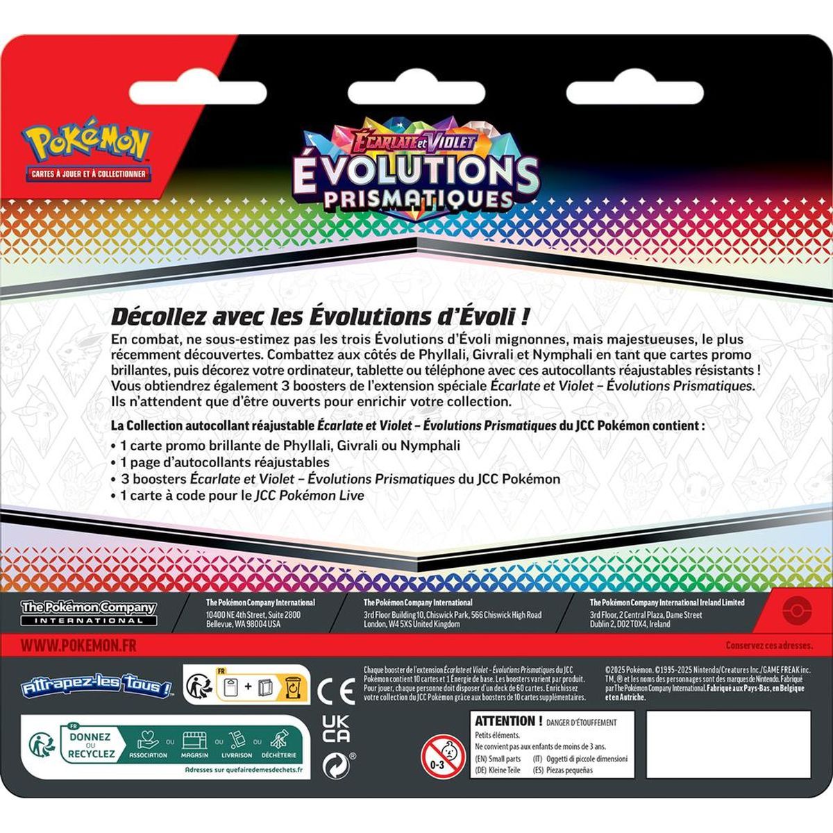 Evolutions Prismatiques - Tripack Aléatoire Nymphali/Givrali/Phyllalli Collection Autocollant- Pokémon - FR -  [SV8.5][EV8.5]