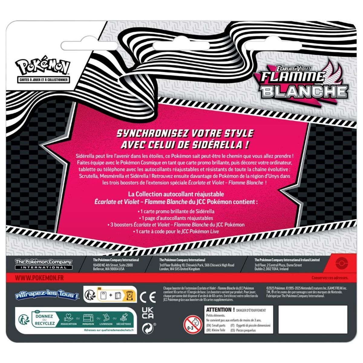 Tripack Flamme Blanche - Collection Autocollant Coffret Tech Stickers- Pokémon - FR - [SV10.5][EV10.5]