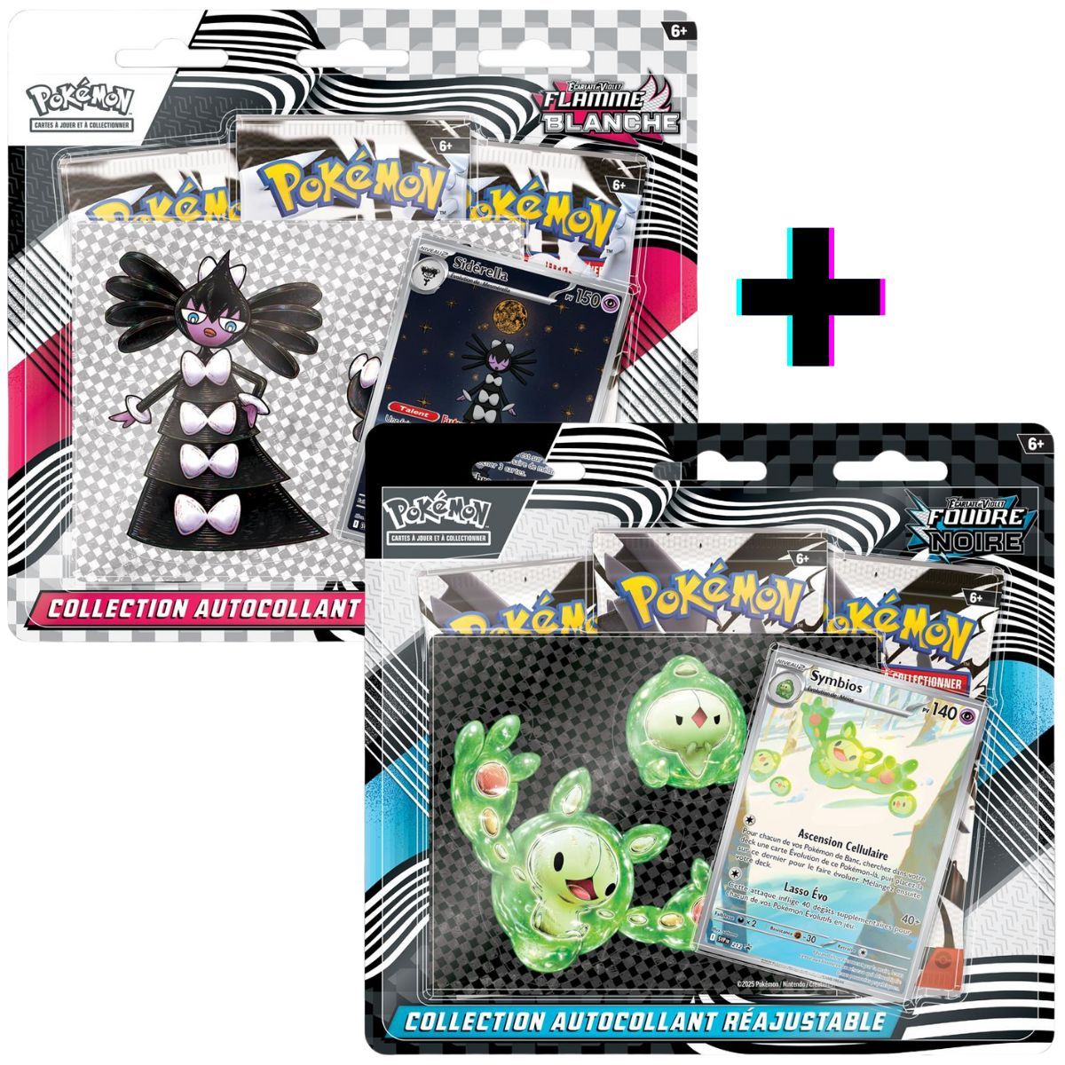 Item Foudre Noire & Flamme Blanche - Collection Autocollant Coffret Tech Stickers - Pokémon - FR - [SV10.5][EV10.5]