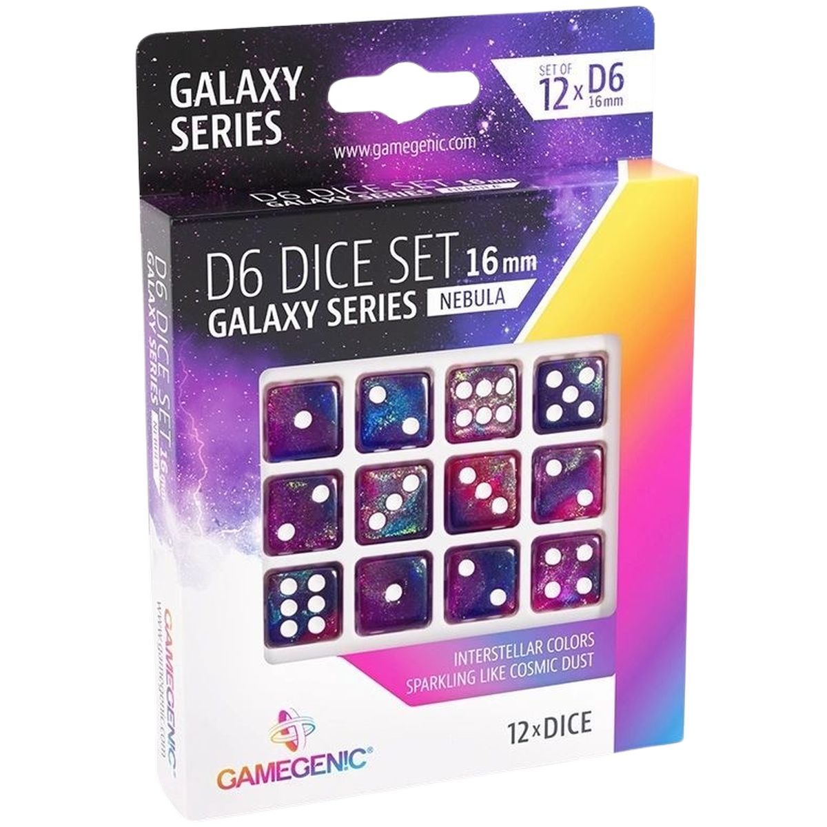 Item Gamegenic - Galaxy Series -Nebula- Set de 12 Dés de 6 - 16mm