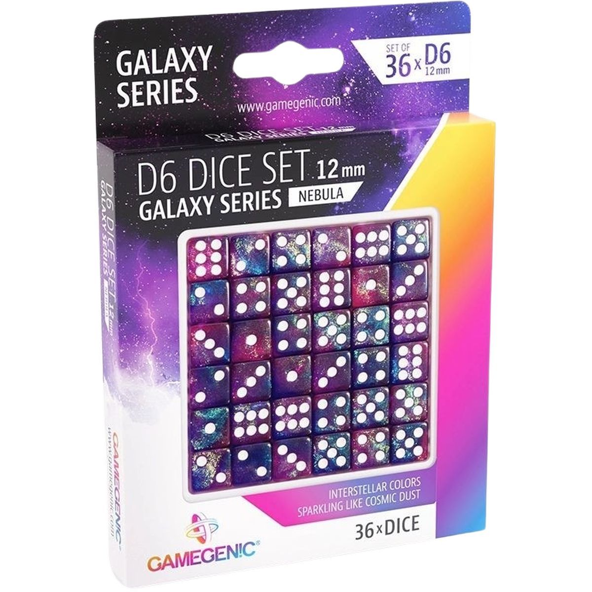 Item Gamegenic - Galaxy Series -Nebula- Set de 36 Dés de 6 - 12mm