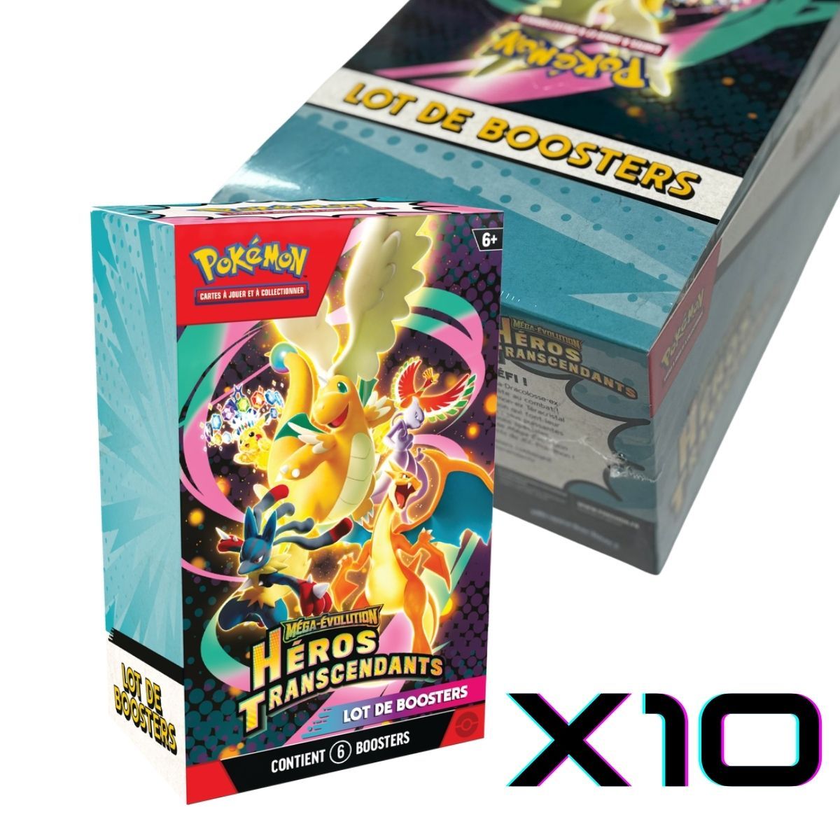 Héros Transcendants - Display Scellée de 10 Bundles 6 Boosters [ME2.5] - Pokémon - FR - Méga-Évolution [ME02.5]