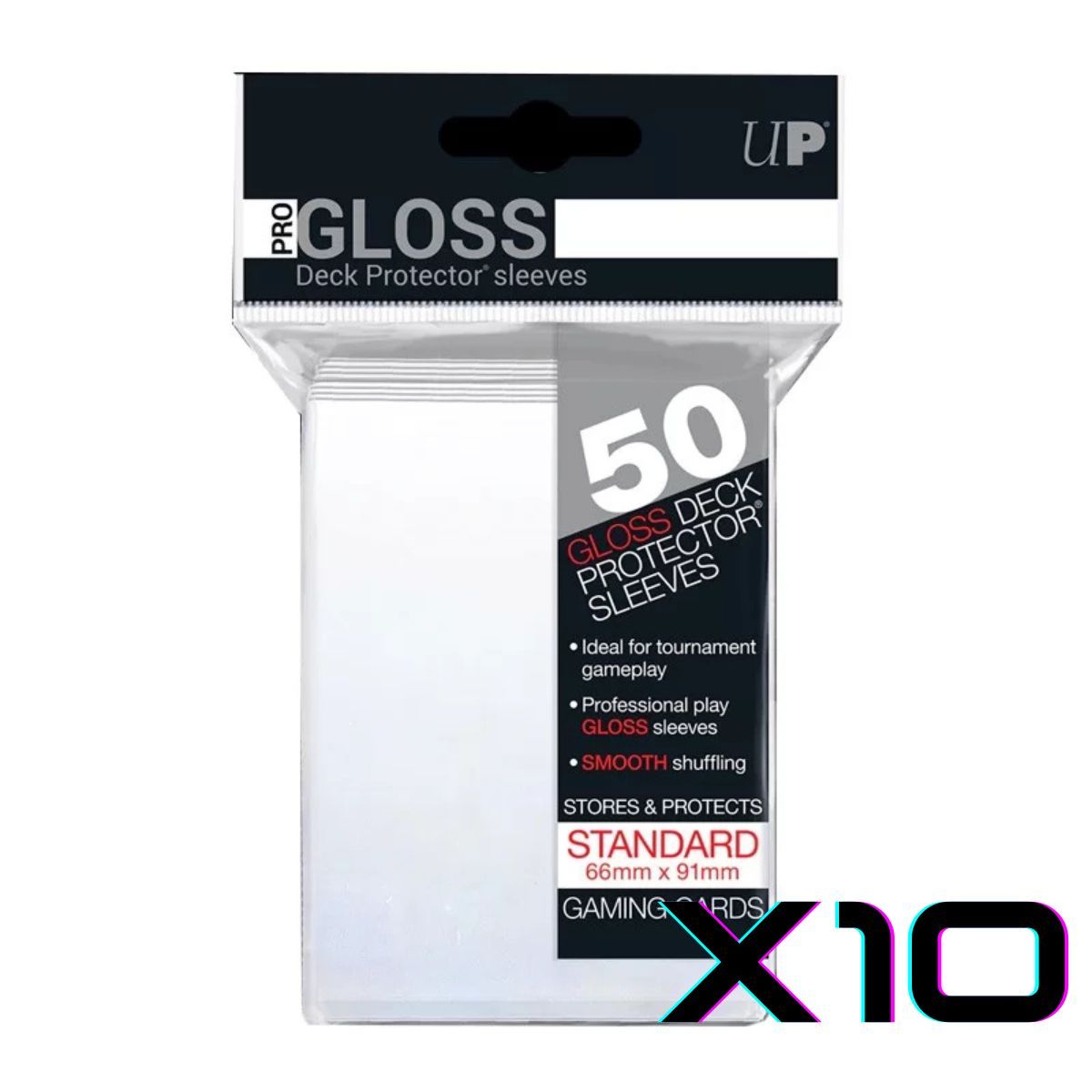 Item Lot de 10 packs de 50 Protège-Cartes - UltraPro - Standard Sleeves Transparent - Deck Protector Pro-Gloss