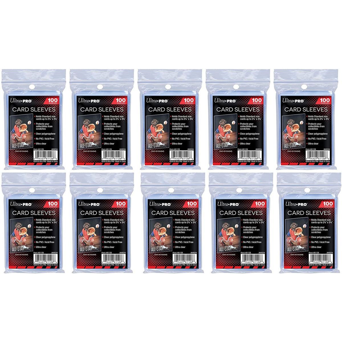 Item Lot de 10 paquets de Protège-Cartes - Ultra Pro - Standard Soft Transparent