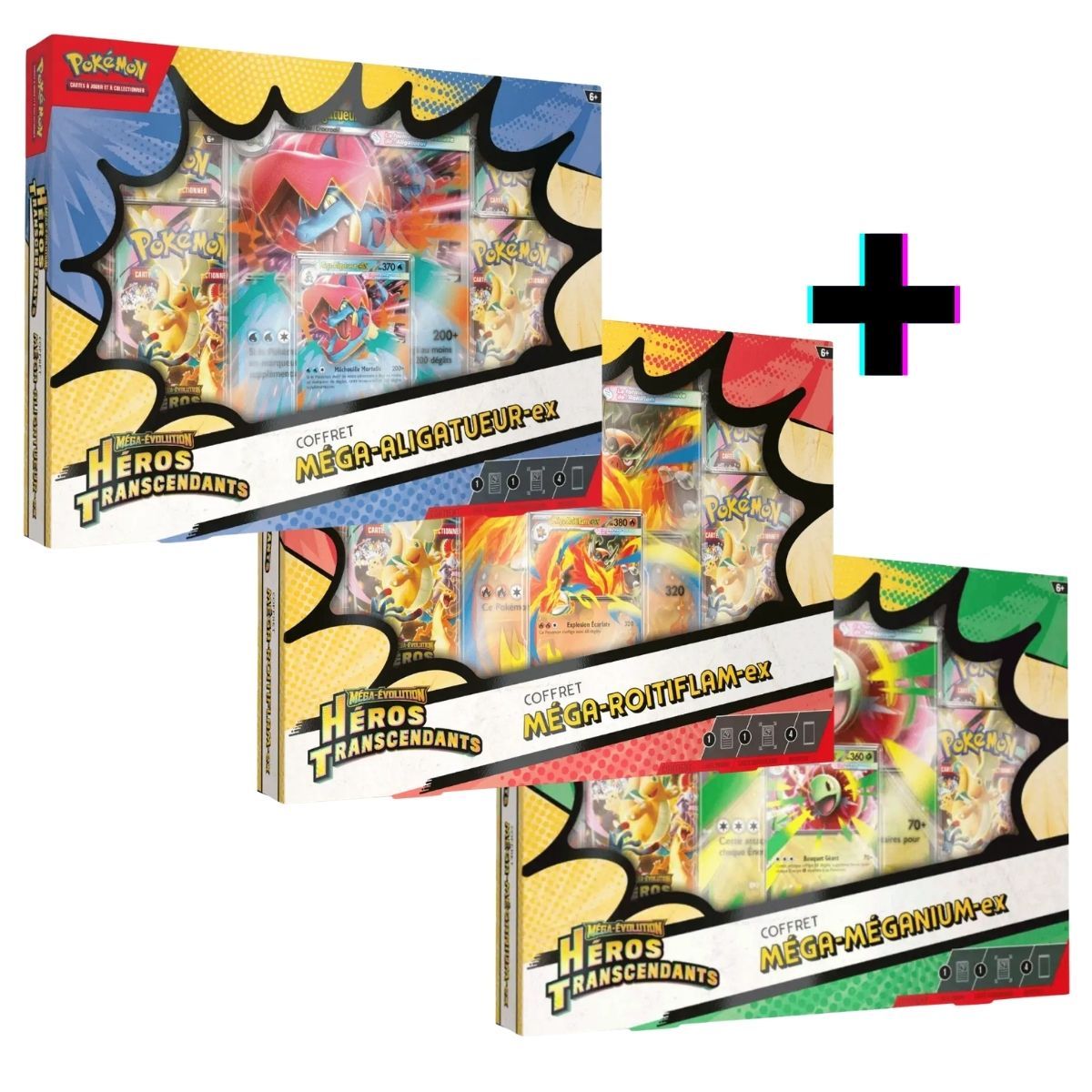 Item Lot de 3 Coffrets - Méga-Évolution-Ex - Héros Transcendants - FR - Pokémon [ME2.5]
