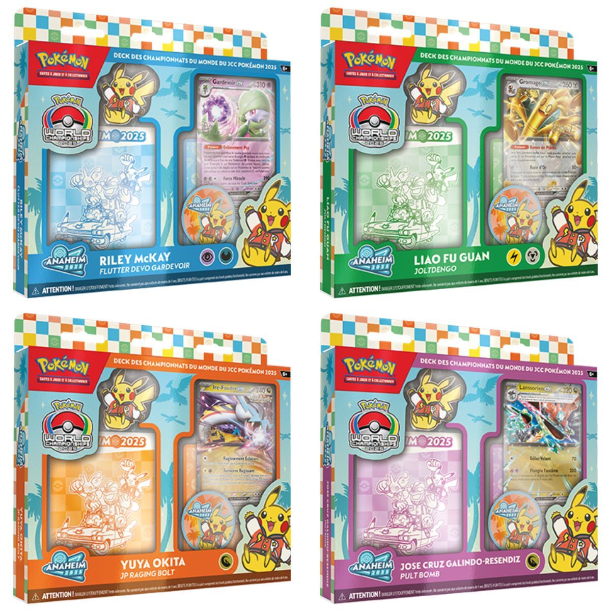 Lot de 4 Decks Des Championnats du Monde 2025 - Pokémon - FR