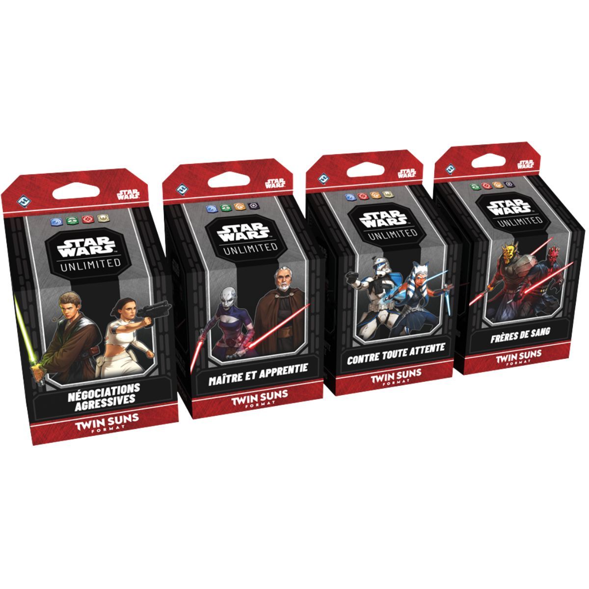 Lot de 4 decks - Twin Suns 2026 Clone Wars - FR - Star Wars Unlimited