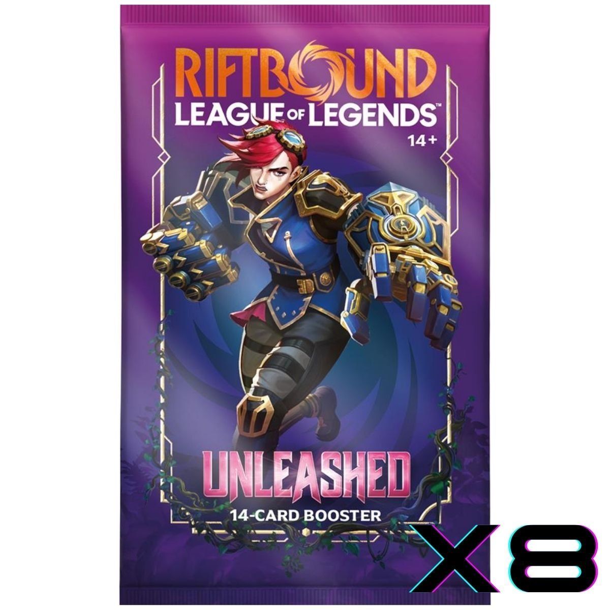 Lot de 8 Boosters Set 3 Déchaînement - 8 Paquets de 14 Cartes - FR - Riftbound : LoL TCG
