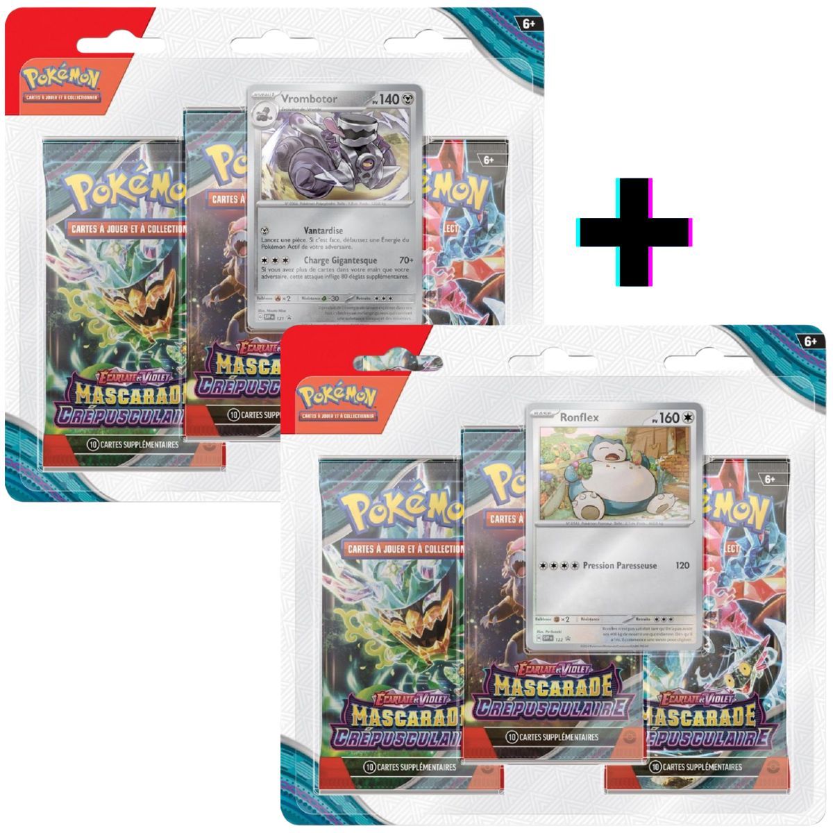 Item Lot de Tripack Ronflex et Vrombotor - Mascarade Crépusculaire - FR - [SV6][EV06] - Pokémon