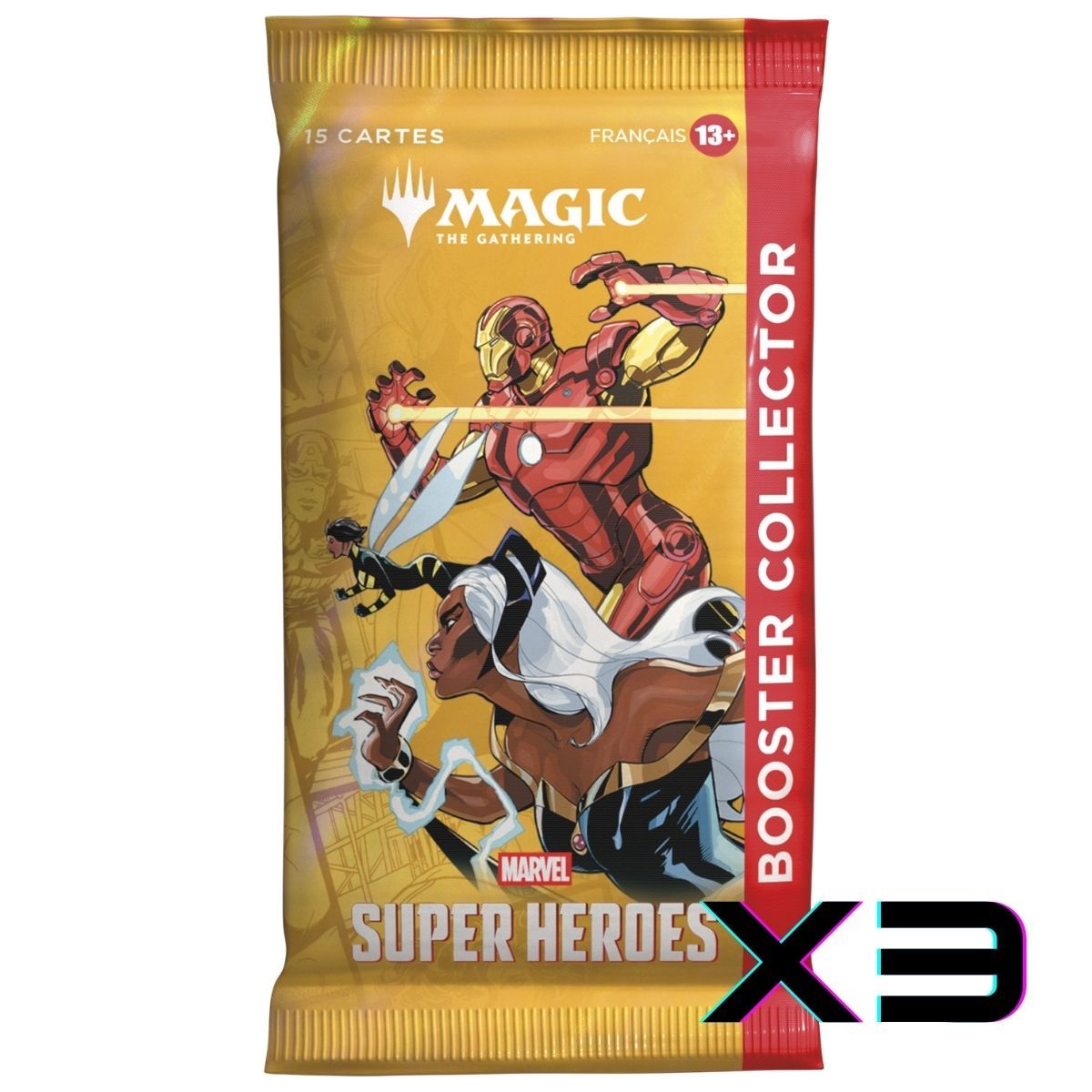 Item Marvel Super Heroes - FR - Lot de 3 Boosters Collector - Magic: The Gathering - MSH