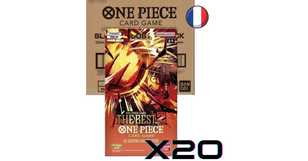 One Piece – Boîte De 20 Premium Boosters PRB02 The Best Vol. 2 – Version Française, 200 Cartes (10 Par Booster), Sortie 03/10/2025