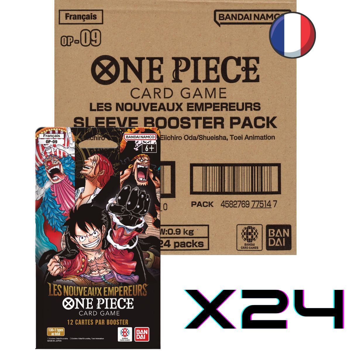 One Piece CG - OP09 - Carton de 24 Boosters sous blisters - FR