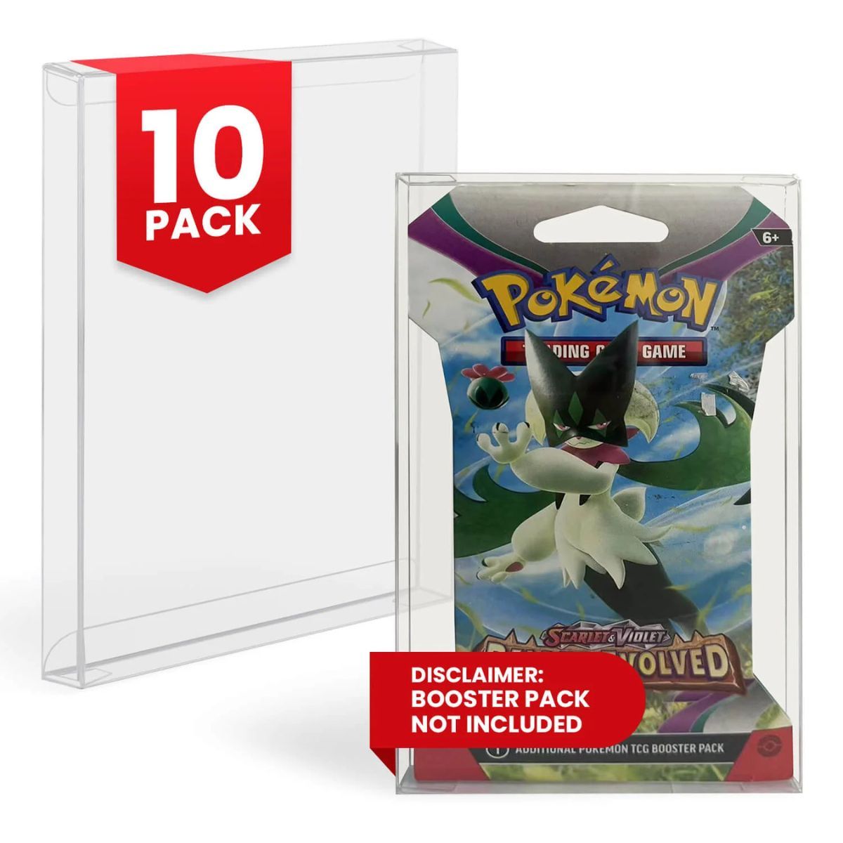 Pack de 10 - Protection en PET pour Booster cartonné Pokémon - Evoretro