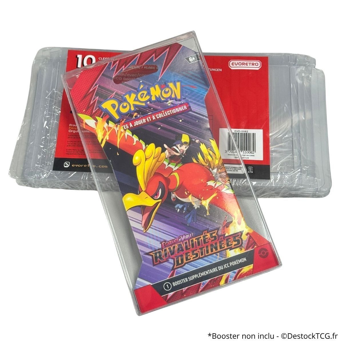 Item Pack de 10 - Protection en PET pour Booster cartonné Pokémon - Evoretro
