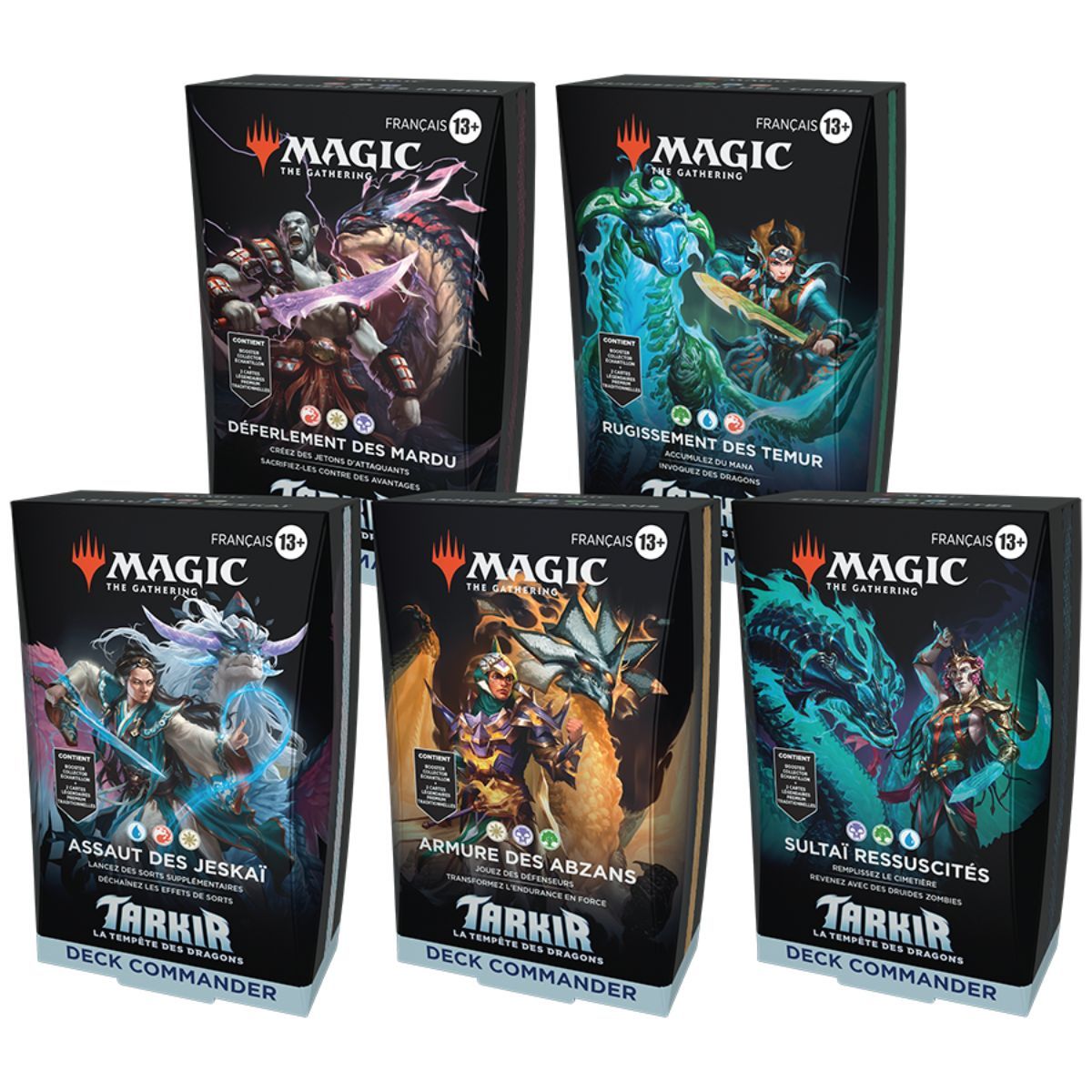 Tarkir : La Tempête Des Dragons - Lot de 5 Decks Commander - Magic the Gathering - TDM