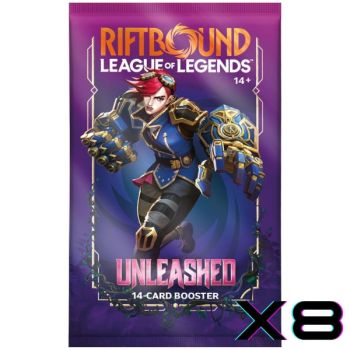Lot de 8 Boosters Set 3 Déchaînement - 8 Paquets de 14 Cartes - FR - Riftbound : LoL TCG