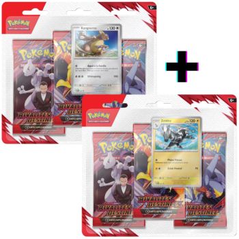Lot de Tripack Kangourex et Zébkitz - Rivalités Destinées - FR - [SV10][EV10] - Pokémon