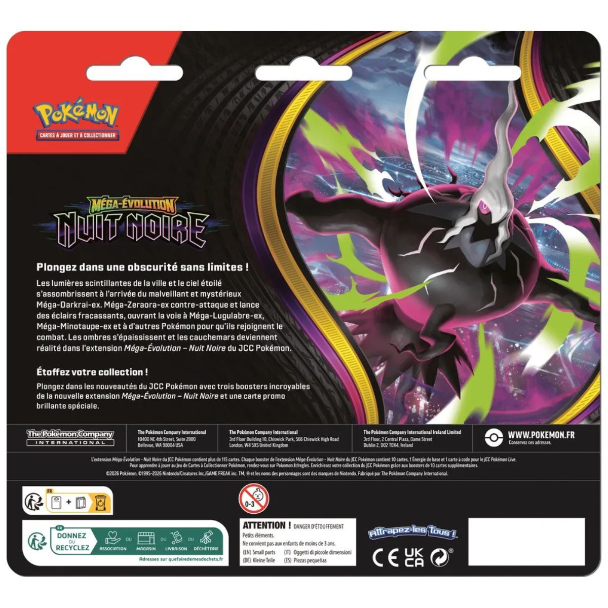 Tripack [ME05] - 3 Boosters Nuit Noire - Pokémon - FR - Méga-Évolution [ME5]
